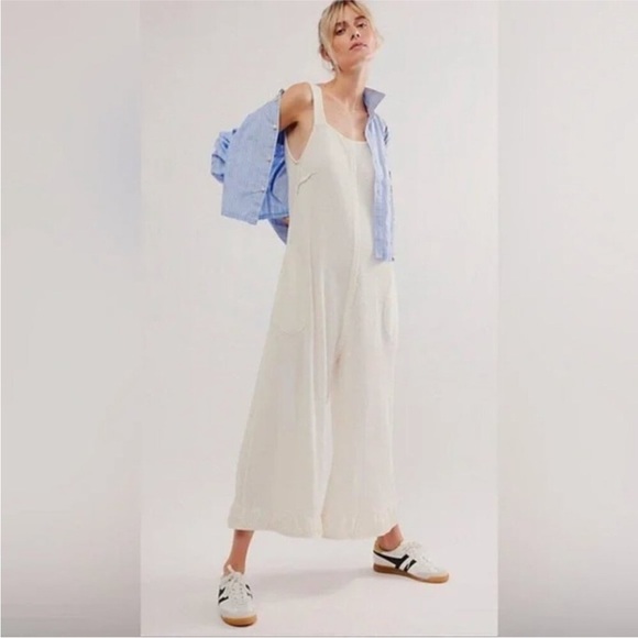 NWOT Free People Callie One-Piece Jumpsuit White Off-white - Picture 1 of 9